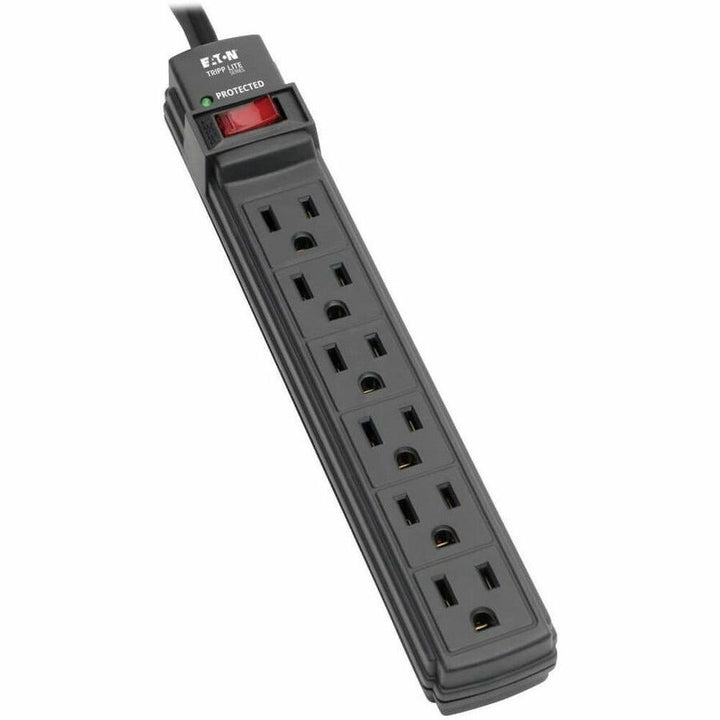 Image of Tripp Lite by Eaton Surge Protector,6-Outlet,6'Cord,3-4/5"Wx1-1/10"Dx11-1/4"H,BK
