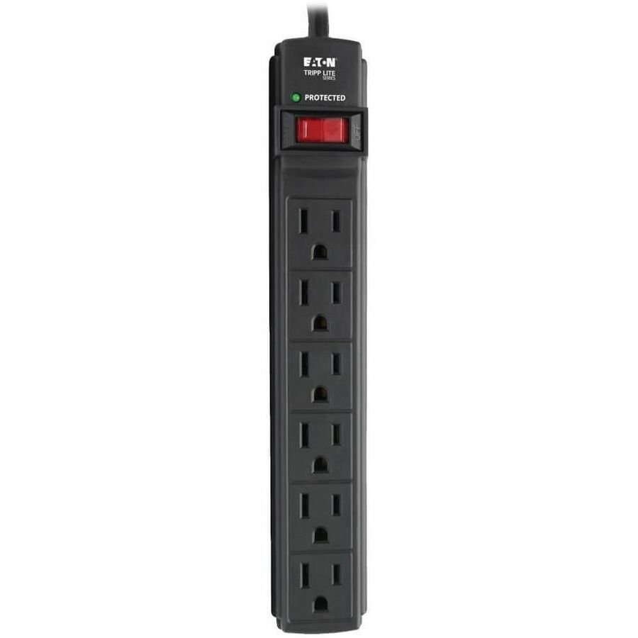 Image of Tripp Lite by Eaton Surge Protector,6-Outlet,6'Cord,3-4/5"Wx1-1/10"Dx11-1/4"H,BK