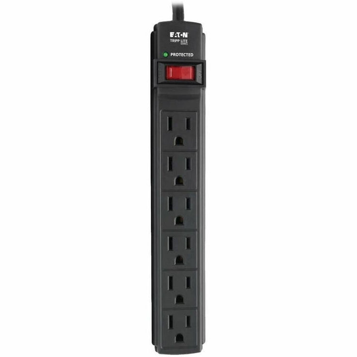 Image of Tripp Lite by Eaton Surge Protector,6-Outlet,6'Cord,3-4/5"Wx1-1/10"Dx11-1/4"H,BK