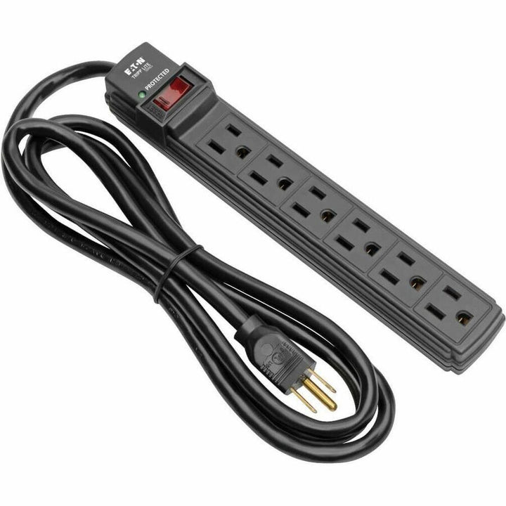 Image of Tripp Lite by Eaton Surge Protector,6-Outlet,6'Cord,3-4/5"Wx1-1/10"Dx11-1/4"H,BK
