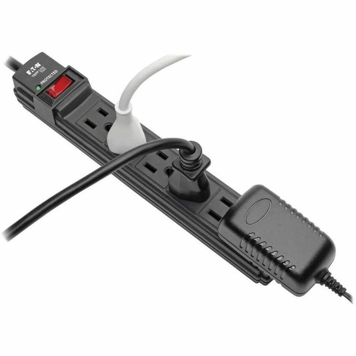 Image of Tripp Lite by Eaton Surge Protector,6-Outlet,6'Cord,3-4/5"Wx1-1/10"Dx11-1/4"H,BK