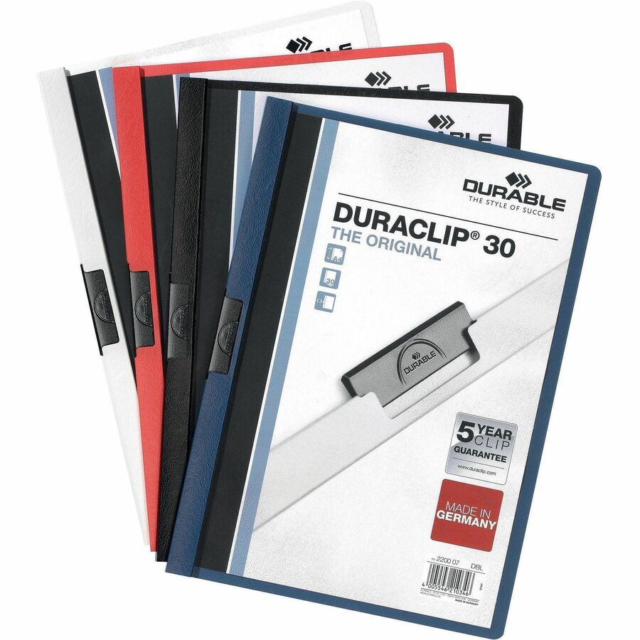 Image of Durable Office Products Report Cover w/Clip, 30 Sheet Capacity, 11"x8-1/2",DK Blue