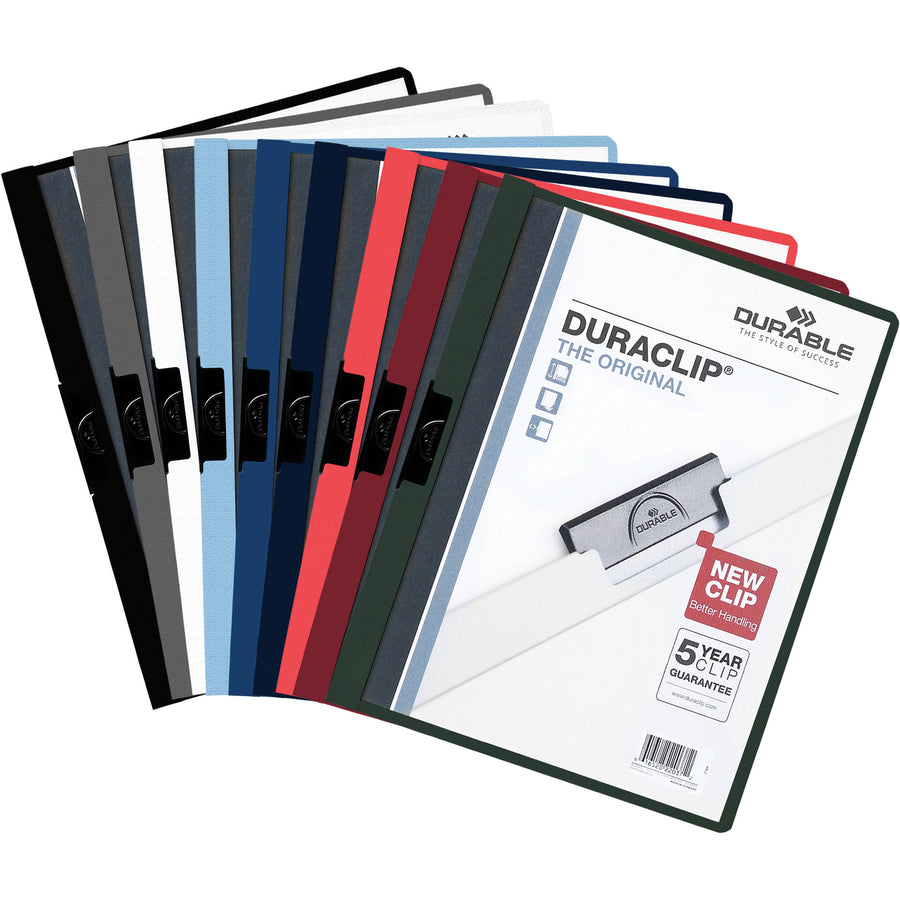 Image of DURACLIP 220303 Report Covers, 8 1/2" x 11", 30 Sheets Capacity, 1 Fastener, Vinyl, Red, 25 / Box