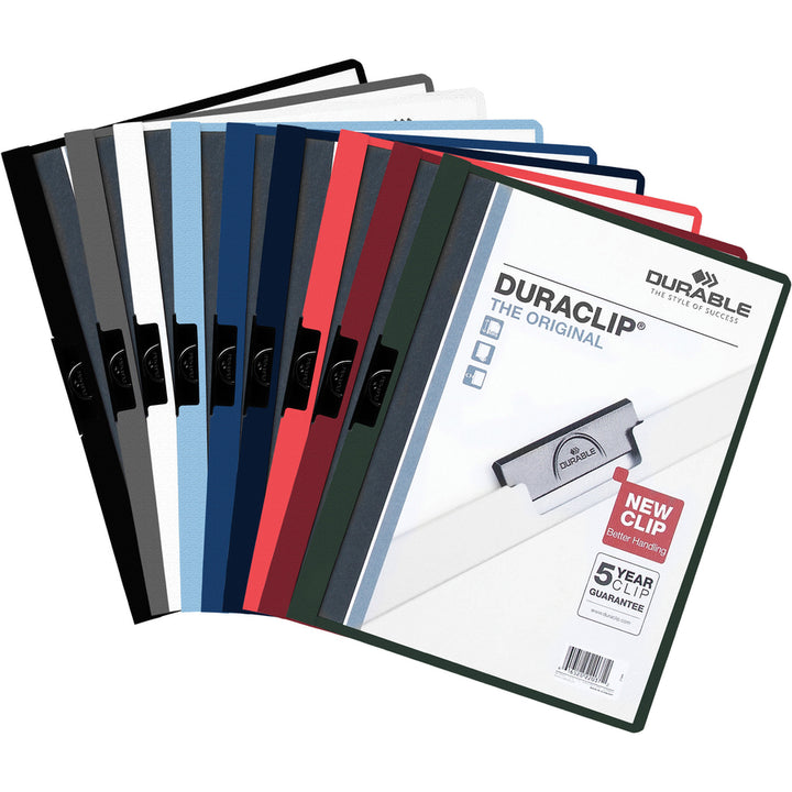 Image of DURACLIP 220303 Report Covers, 8 1/2" x 11", 30 Sheets Capacity, 1 Fastener, Vinyl, Red, 25 / Box