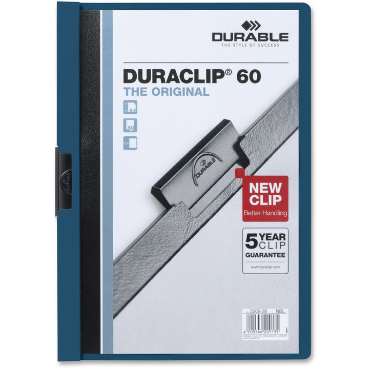 Image of DURACLIP 221407 Report Covers, 8 1/2" x 11", 60 Sheets Capacity, 1 Fastener, Vinyl, Dark Blue, 25 / Box