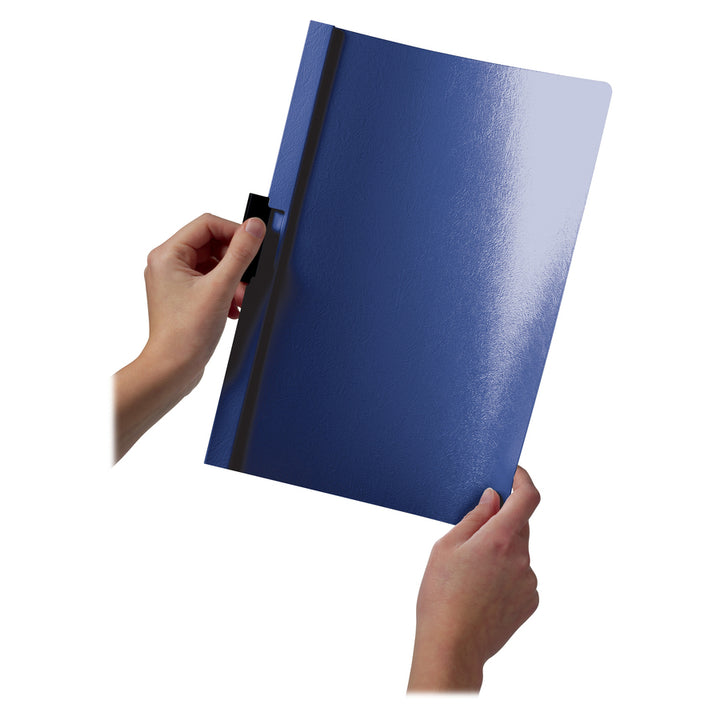 Image of DURACLIP 221407 Report Covers, 8 1/2" x 11", 60 Sheets Capacity, 1 Fastener, Vinyl, Dark Blue, 25 / Box