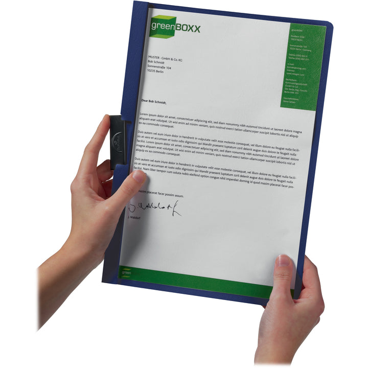 Image of DURACLIP 221407 Report Covers, 8 1/2" x 11", 60 Sheets Capacity, 1 Fastener, Vinyl, Dark Blue, 25 / Box