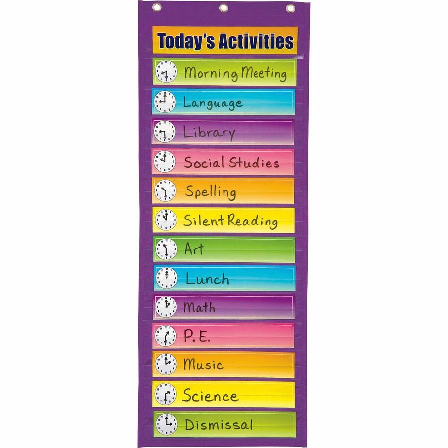Image of Pacon® Pocket Chart, Dry Erase Activity, 13"x34", Purple