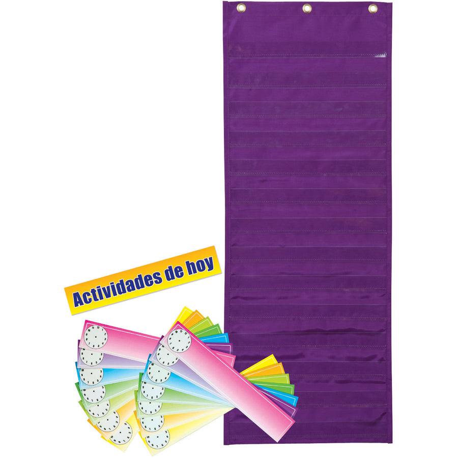 Image of Pacon® Pocket Chart, Dry Erase Activity, 13"x34", Purple