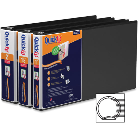 Image of Stride Legal-Size Binders, Round Ring, 2" Cap, 8-1/2"x14", Black