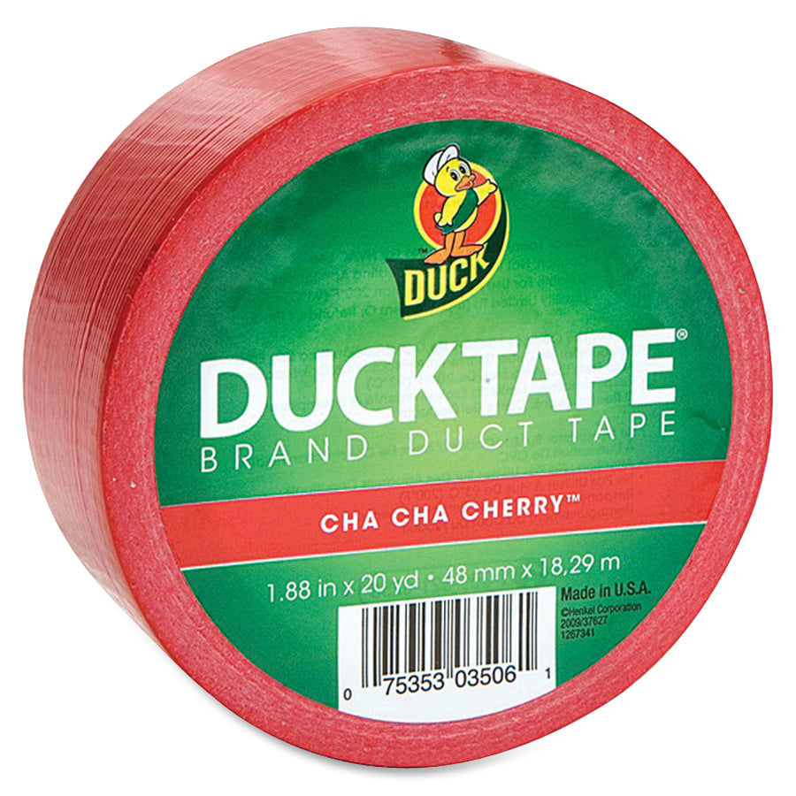 Image of Duck Brand Duck Tape 1265014RL Brand Color Duct Tape, 20 yd Length x 1.88" Width, Red, For Repairing, Color Coding, Packing, Crafting, 1 Roll
