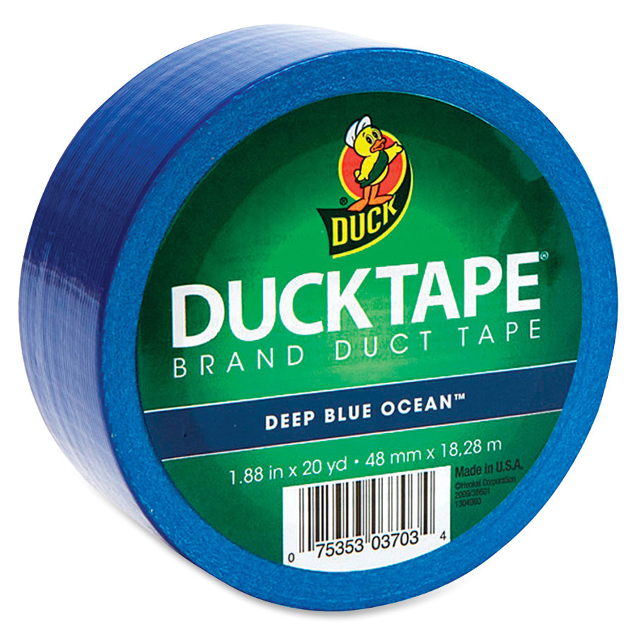 Image of Duck Brand Duck Tape 1304959RL Brand Color Duct Tape, 20 yd Length x 1.88" Width, Blue, For Repairing, Color Coding, Packing, Crafting, 1 Roll