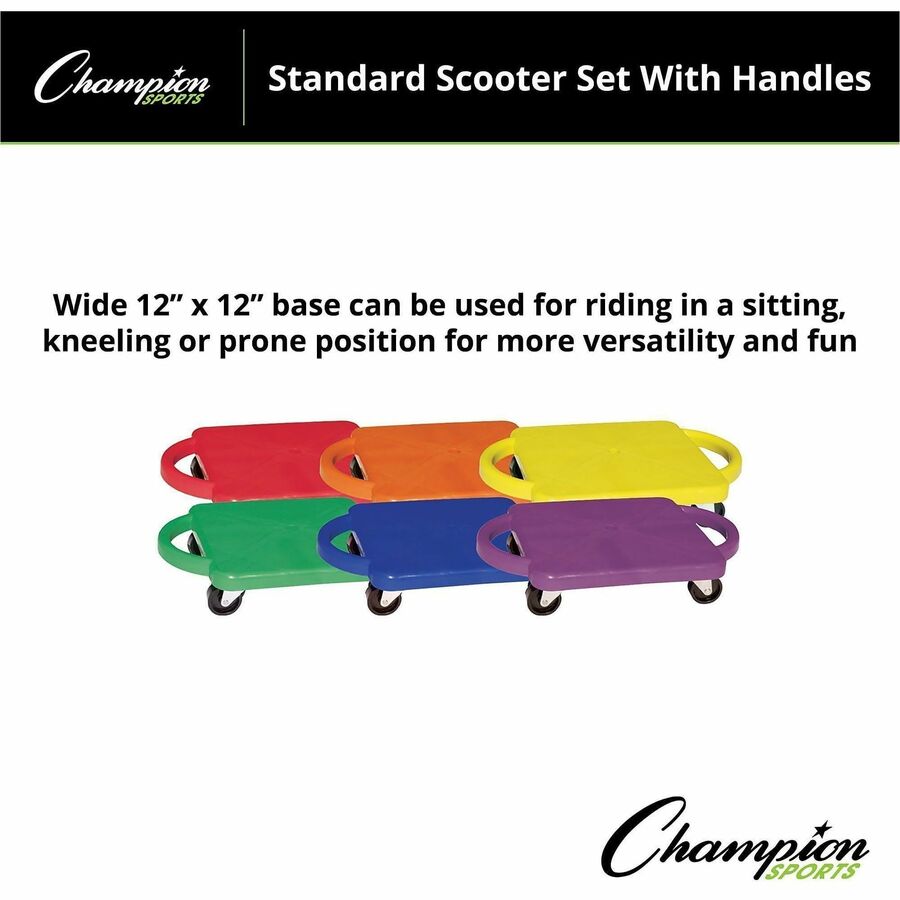 Image of Champion Sports Scooter Set, w/Swivel Casters, 12"x12", 6/ST, AST