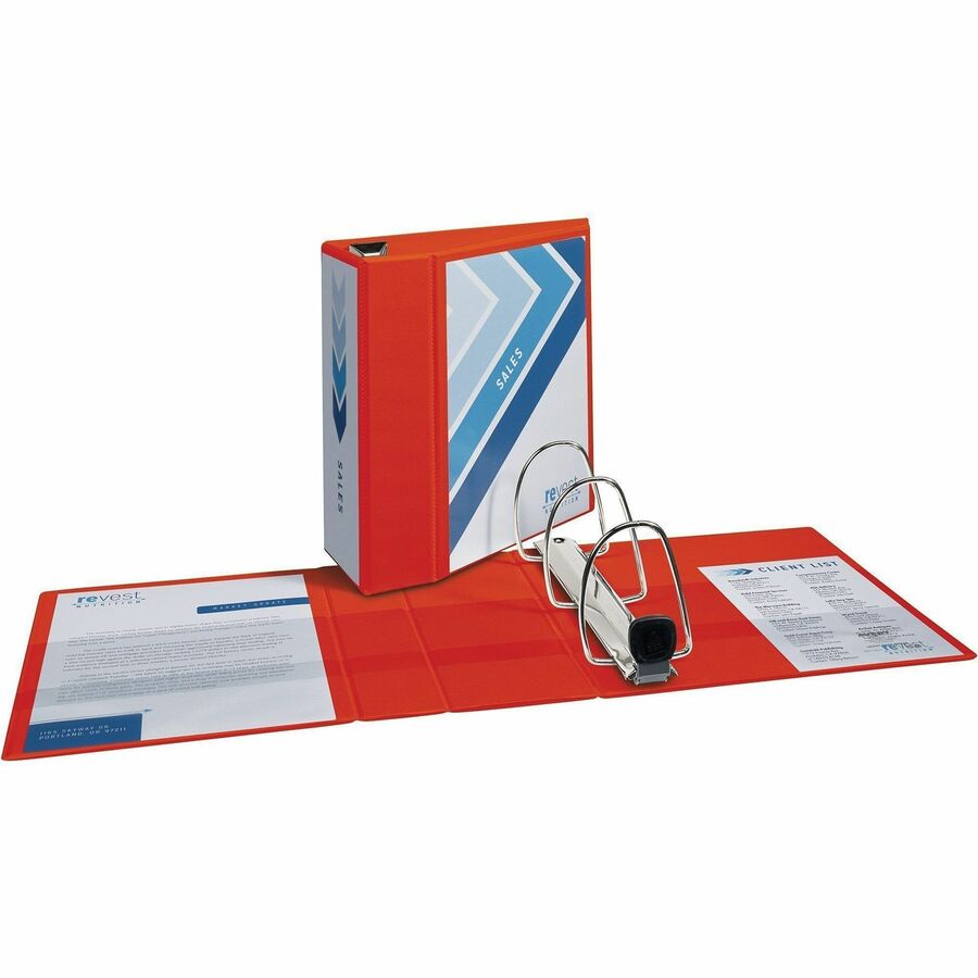 Image of Avery® Heavy-Duty View Binder With Durahinge And Locking One Touch Ezd Rings, 3 Rings, 5" Capacity, 11 X 8.5, Red