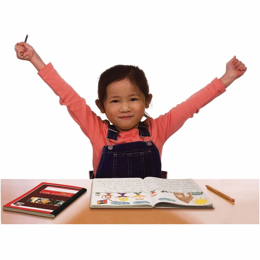 Image of Pacon® Primary Picture Story Book, D'Nealian K, Zaner-Bloser 1, Manuscript Rule (5/8"), Green/Black Cover, (100) 9.75 x 7.5 Sheets