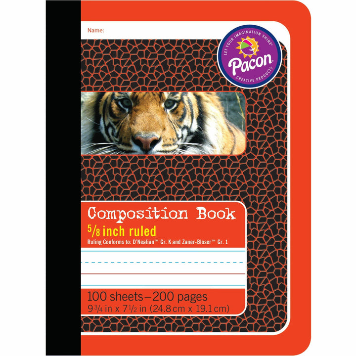 Image of Pacon® Composition Book, 5/8" Ruled, 100 Shts, 9-3/4"x7-1/2", BKWE