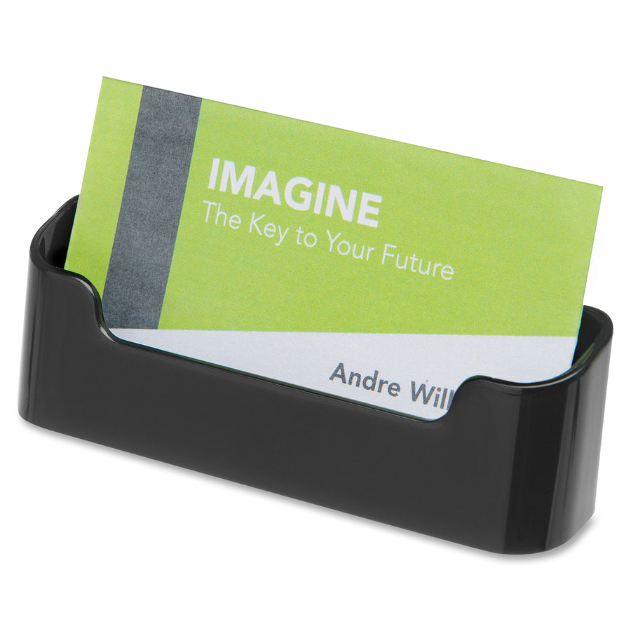 Image of deflecto® Business Card Holder, Recycled, Capacity 50 cards, Black