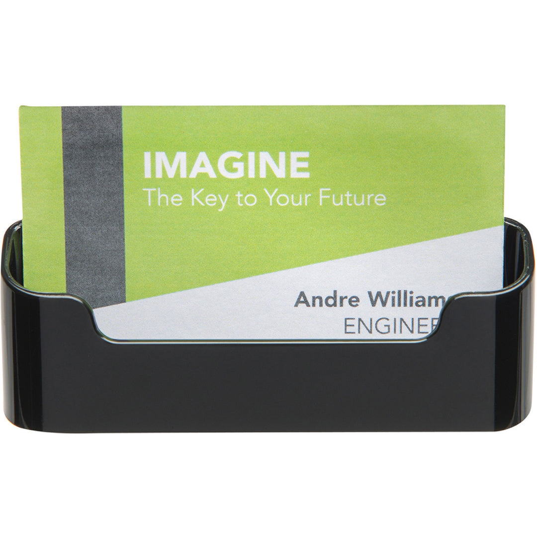 Image of deflecto® Business Card Holder, Recycled, Capacity 50 cards, Black