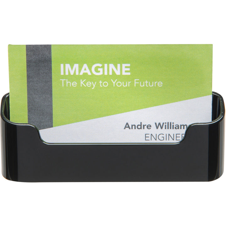 Image of deflecto® Business Card Holder, Recycled, Capacity 50 cards, Black