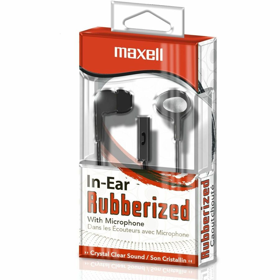 Image of Maxell® In-Ear Buds with Built-in Microphone, 4 ft Cord, Black
