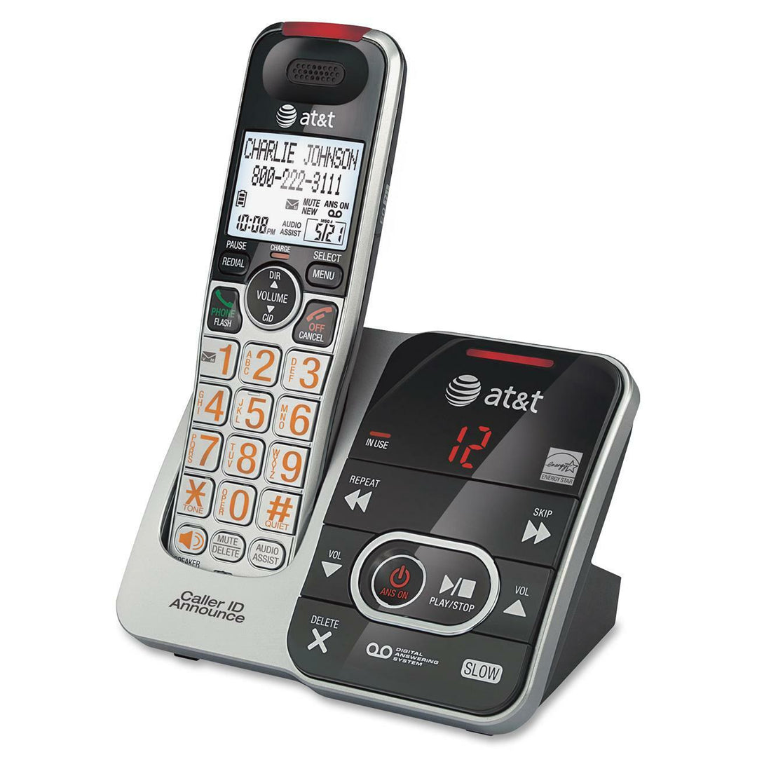 Image of AT&T® Cordless Answering System w/CID, Cordless, Black/Silver