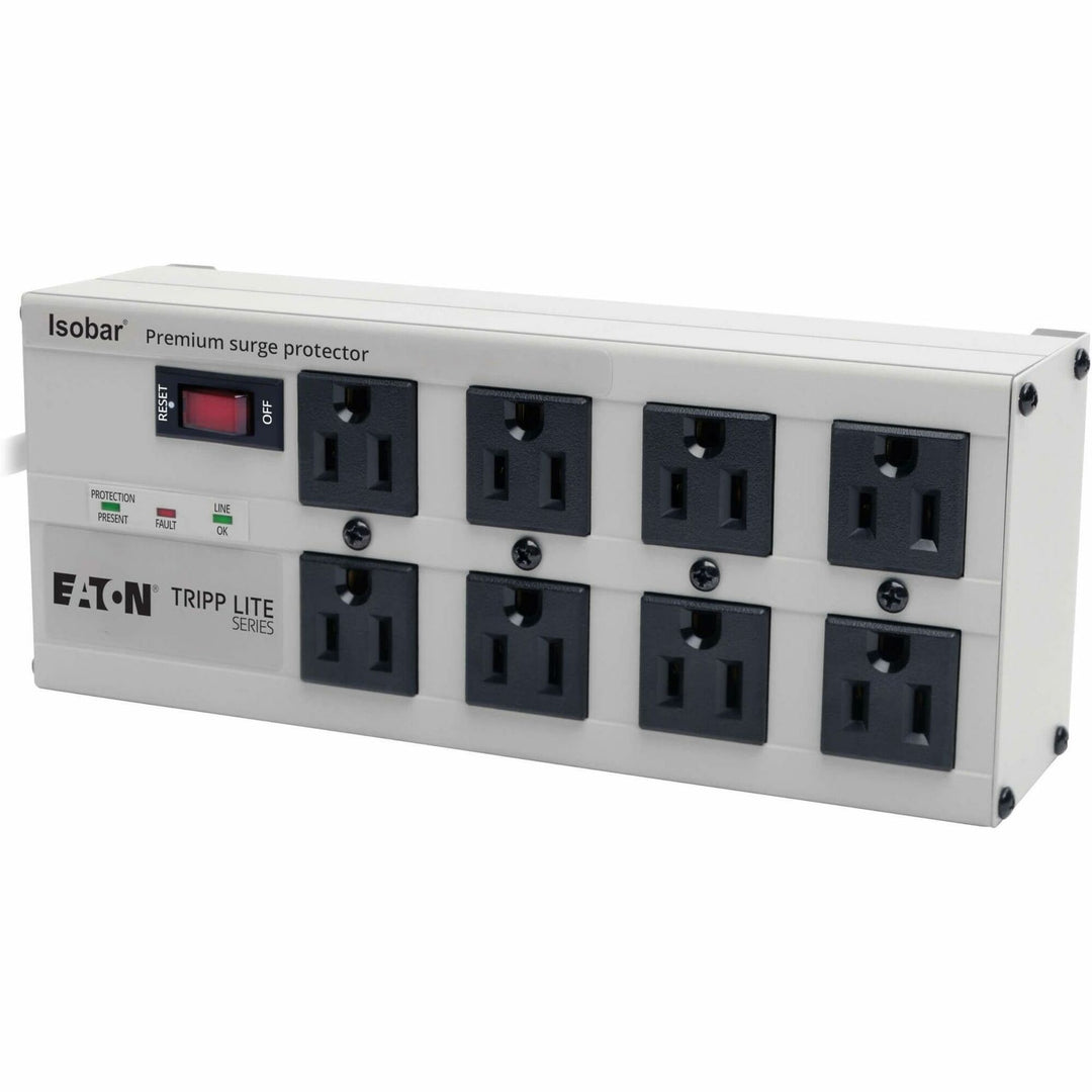 Image of Tripp Lite by Eaton Isobar Surge Protector, 8 AC Outlets, 12 ft Cord, 3,840 J, Light Gray