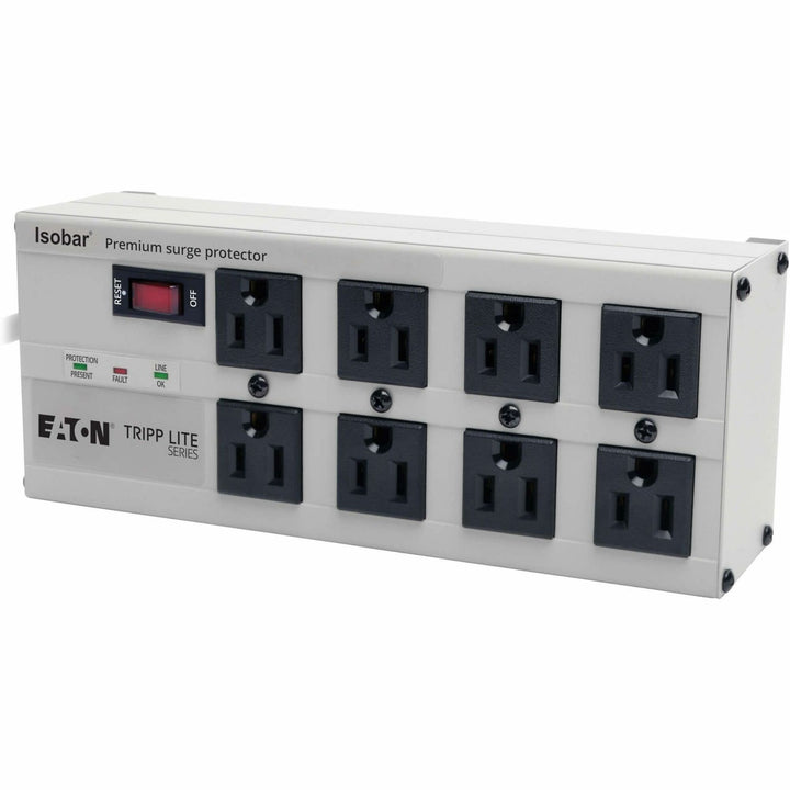 Image of Tripp Lite by Eaton Isobar Surge Protector, 8 AC Outlets, 12 ft Cord, 3,840 J, Light Gray