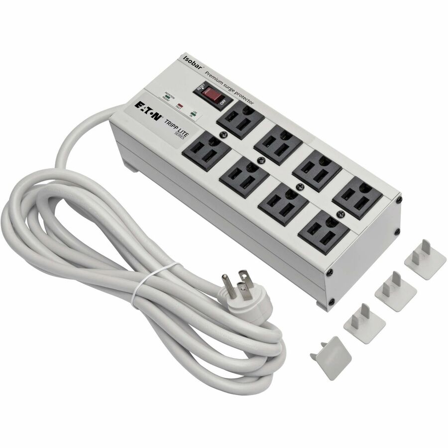 Image of Tripp Lite by Eaton Isobar Surge Protector, 8 AC Outlets, 12 ft Cord, 3,840 J, Light Gray