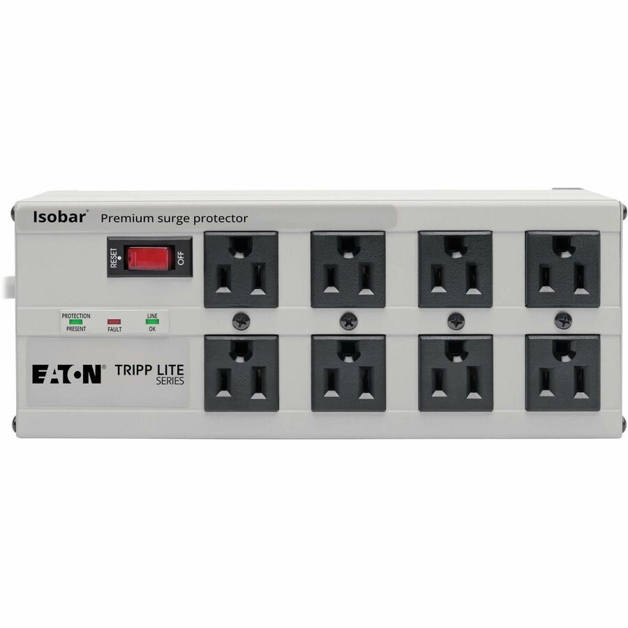 Image of Tripp Lite by Eaton Isobar Surge Protector, 8 AC Outlets, 12 ft Cord, 3,840 J, Light Gray