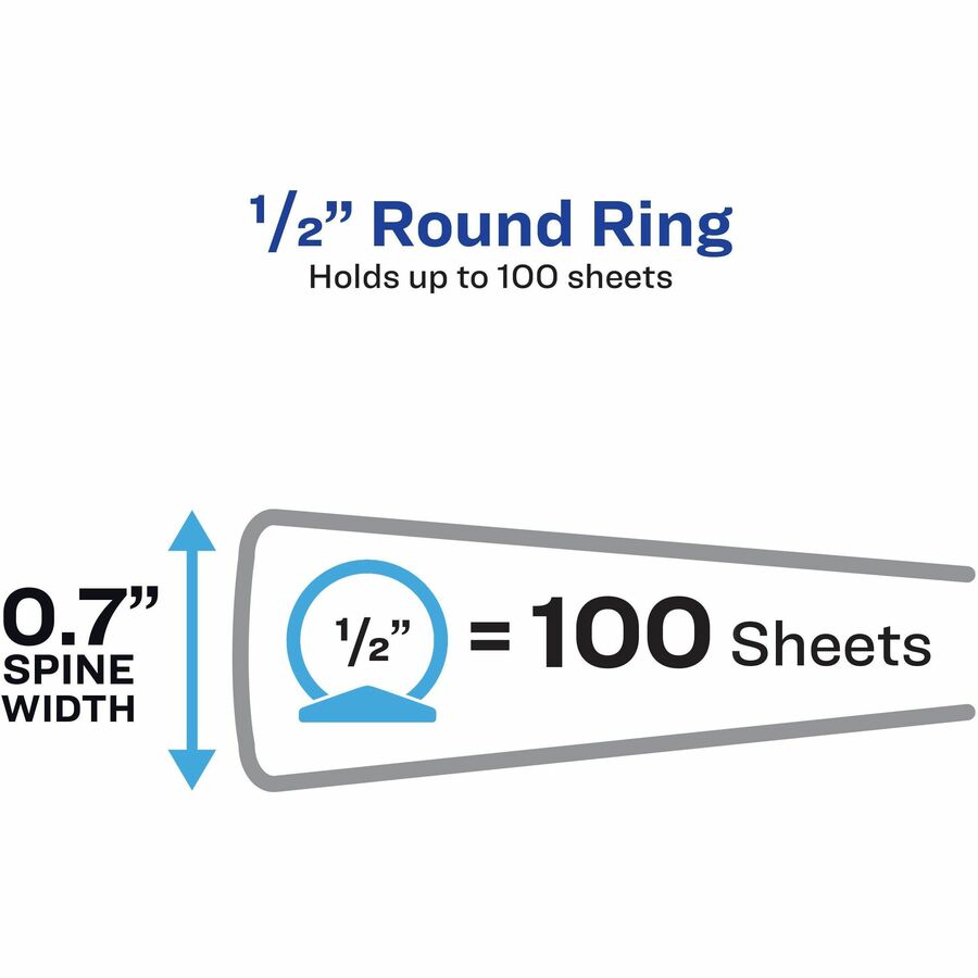 Image of Avery® Mini Size Durable View Binder With Round Rings, 3 Rings, 0.5" Capacity, 8.5 X 5.5, Black