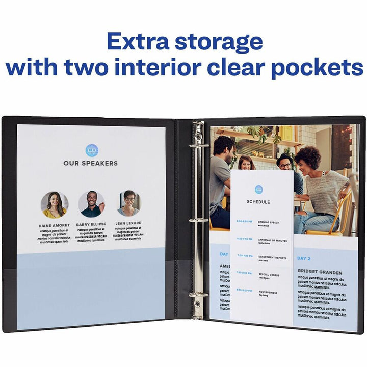 Image of Avery® Mini Size Durable View Binder With Round Rings, 3 Rings, 0.5" Capacity, 8.5 X 5.5, Black