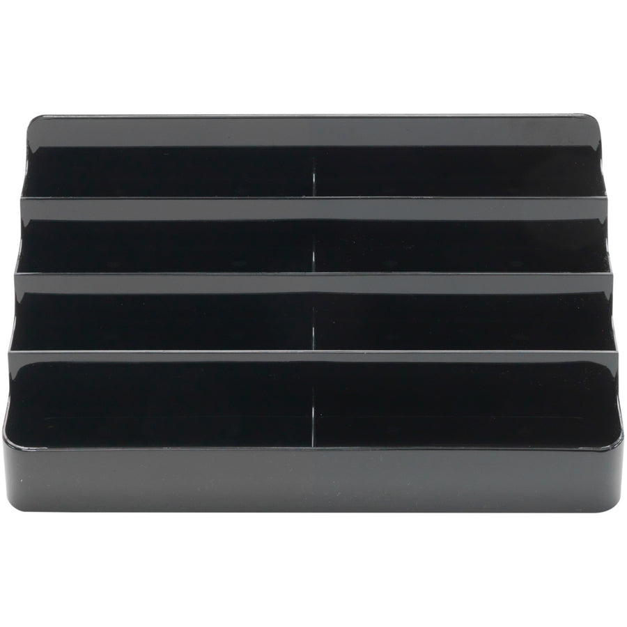 Image of deflecto® 8-Tier Recycled Business Card Holder, Holds 400 Cards, 7.88 X 3.88 X 3.38, Plastic, Black