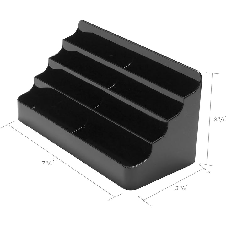 Image of deflecto® 8-Tier Recycled Business Card Holder, Holds 400 Cards, 7.88 X 3.88 X 3.38, Plastic, Black