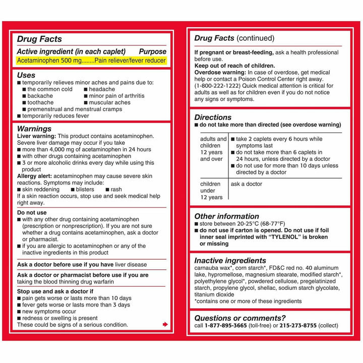 Image of Tylenol 44910 Extra Strength Caplets