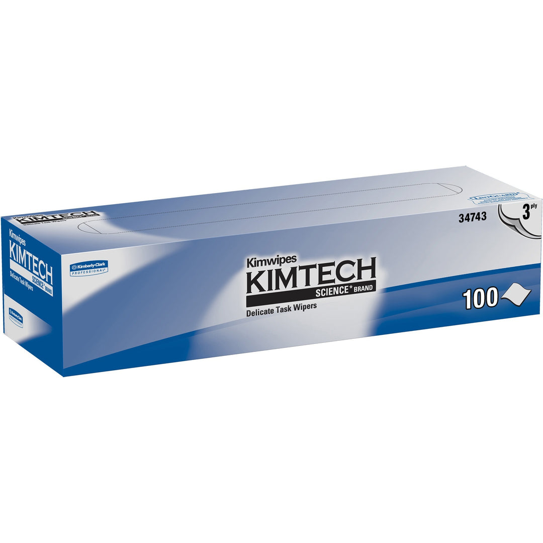 Image of KIMTECH Kimwipes 34743 Delicate Task Wipers, Pop-Up Box, For Laboratory, Absorbent, White/, 1 Box
