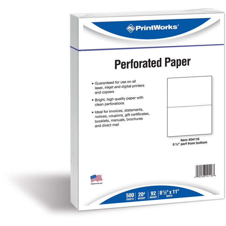 Image of Docugard Office Paper,Perforated 5-1/2",8-1/2"x11",20lb,500/RM,WE
