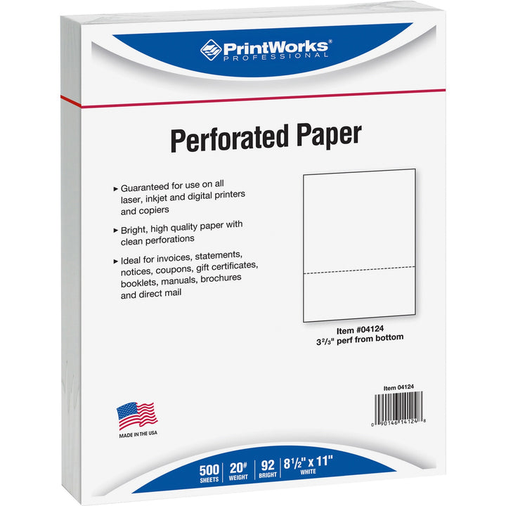 Image of Docugard Office Paper,Perforated 3-2/3",8-1/2"x11",20 lb, 500/RM,WE