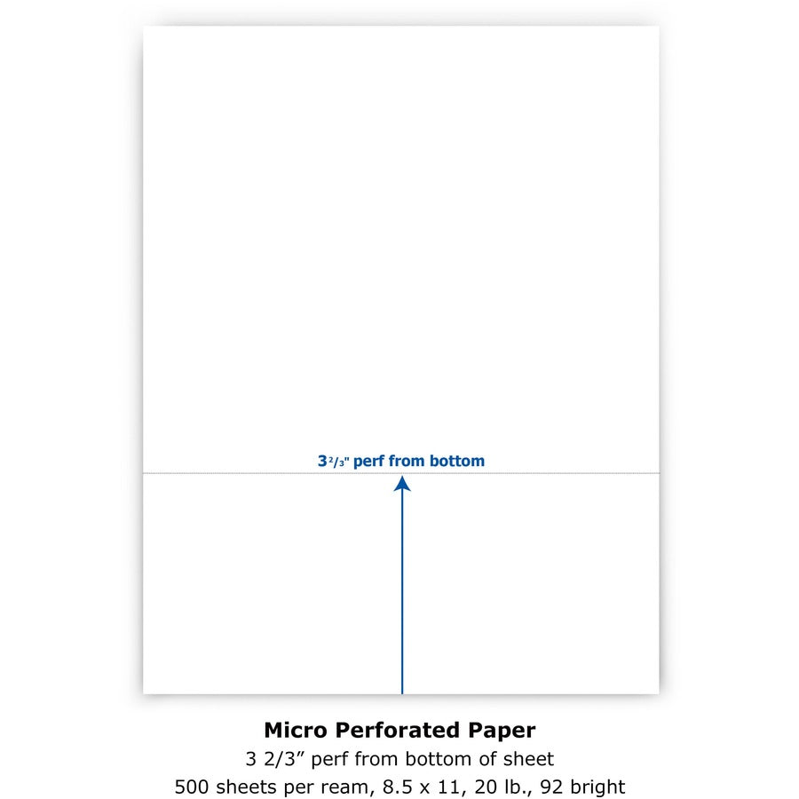 Image of Docugard Office Paper,Perforated 3-2/3",8-1/2"x11",20 lb, 500/RM,WE