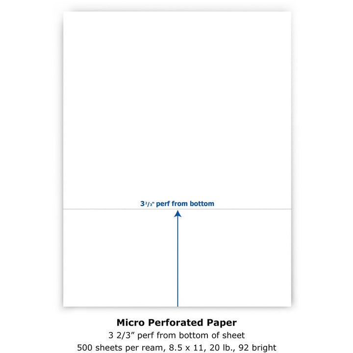 Image of Docugard Office Paper,Perforated 3-2/3",8-1/2"x11",20 lb, 500/RM,WE