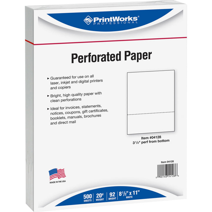 Image of Docugard Office Paper,Perforated 3-1/2",8-1/2"x11",20 lb, 500/RM,WE