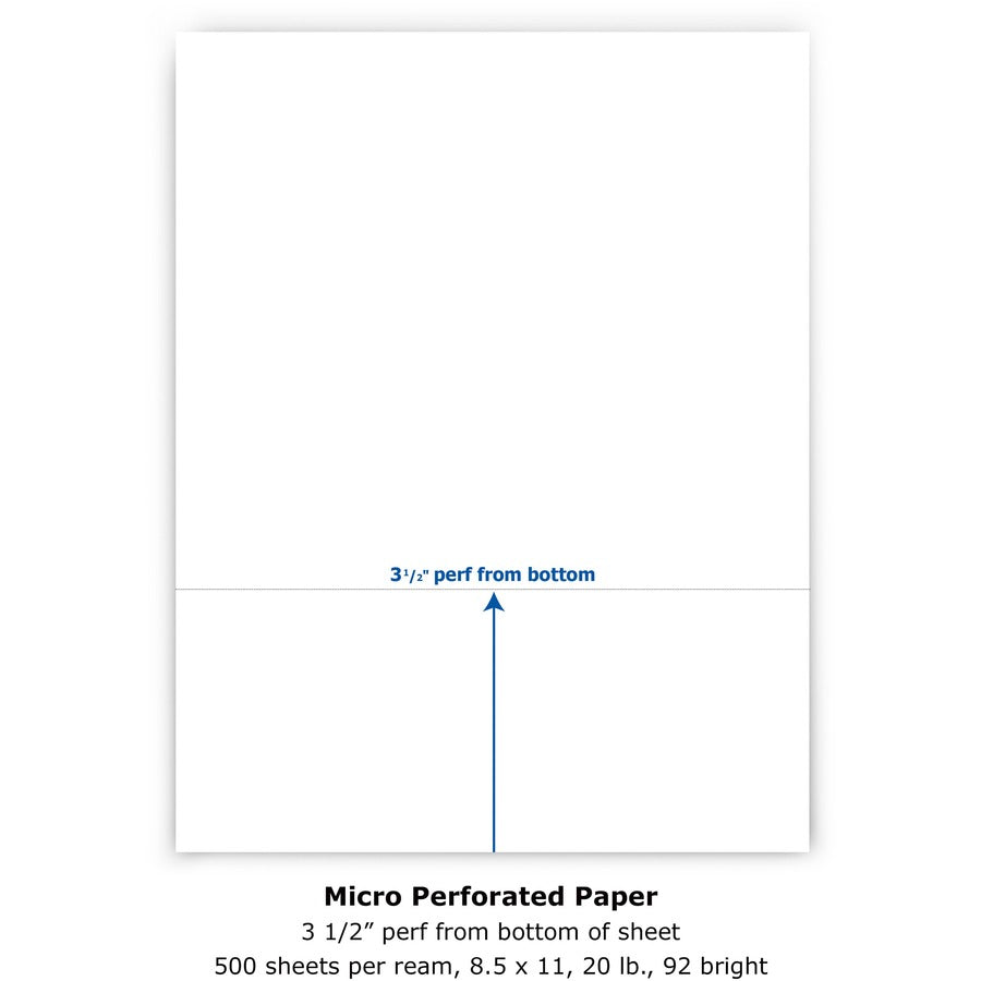 Image of Docugard Office Paper,Perforated 3-1/2",8-1/2"x11",20 lb, 500/RM,WE