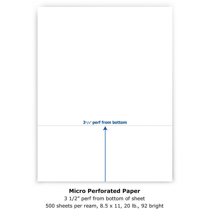 Image of Docugard Office Paper,Perforated 3-1/2",8-1/2"x11",20 lb, 500/RM,WE