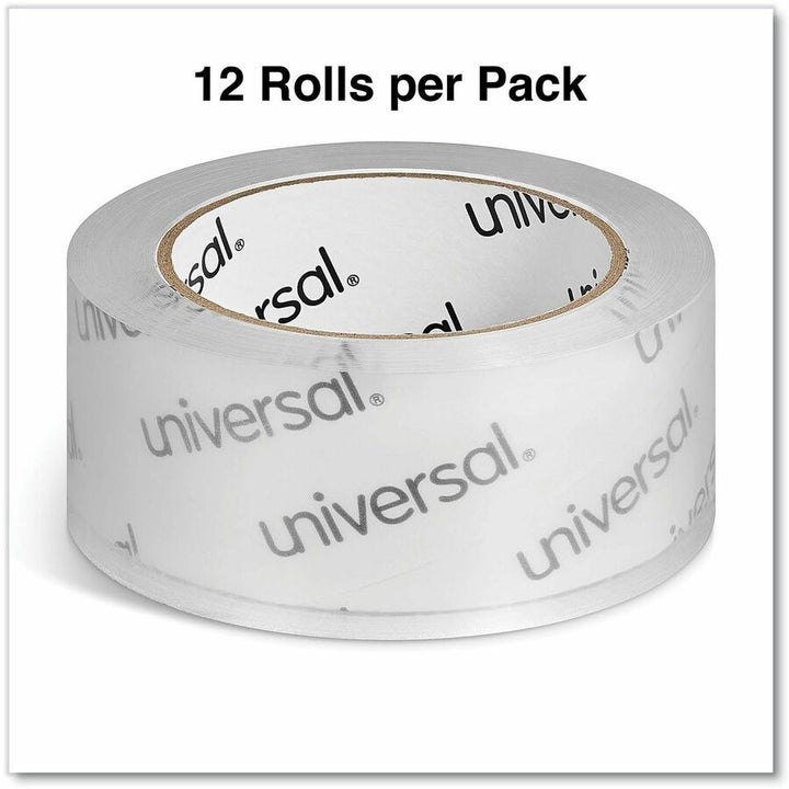 Image of Universal UNV66100 Packaging Tape, 109 yd Length x 1.88" W x 1.7 mil Thickness, 3" Core, Clear, Acrylic, Plastic Backing, 12 / Pack