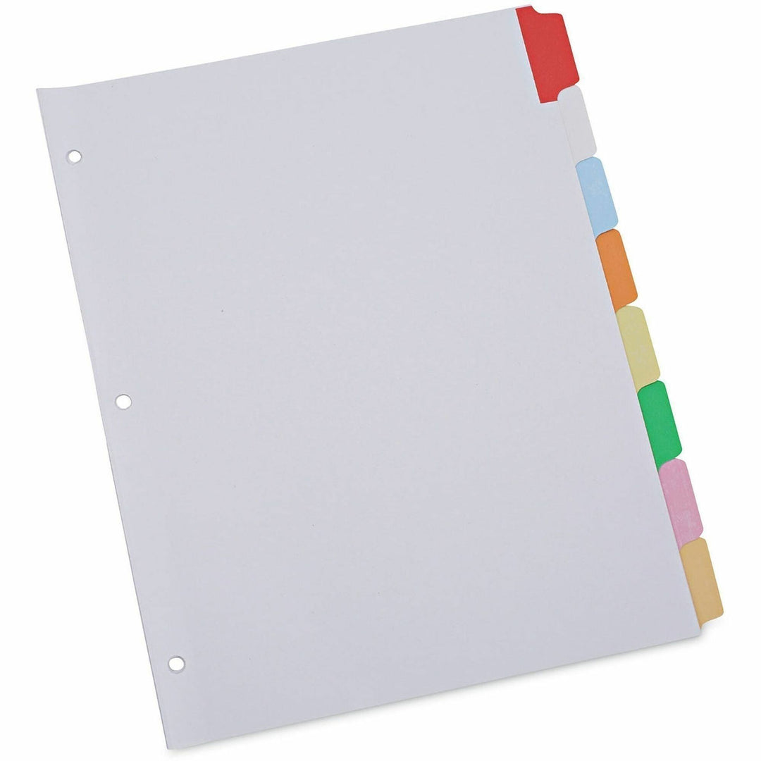 Image of Universal 20819 Deluxe Write-On/Erasable Tab Index, 8-Tab, 11 x 8.5, White, Assorted Tabs, 1 Set