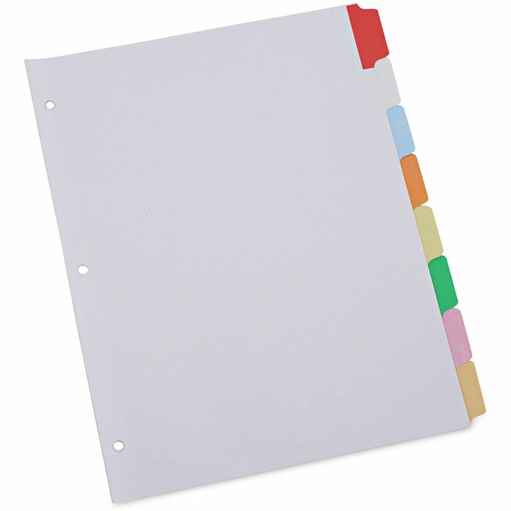 Image of Universal 20819 Deluxe Write-On/Erasable Tab Index, 8-Tab, 11 x 8.5, White, Assorted Tabs, 1 Set