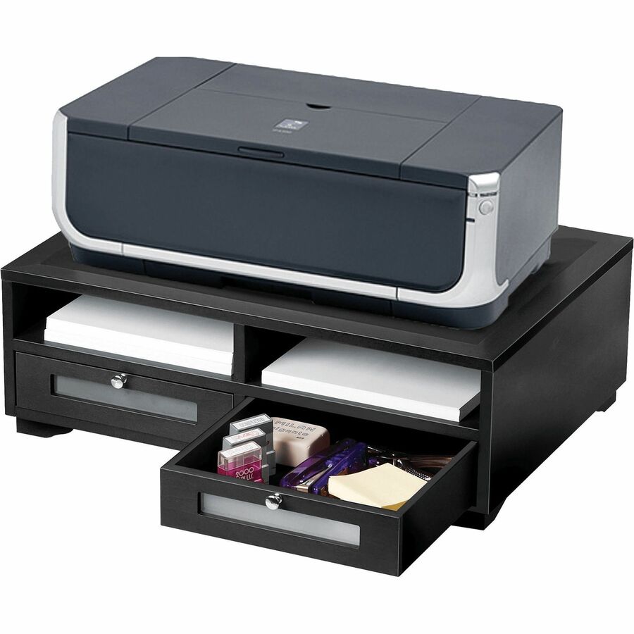 Image of Victor® Wood Printer Stand, 2 Drawer,21-4/5"x15-1/4"x8", Midnight BK