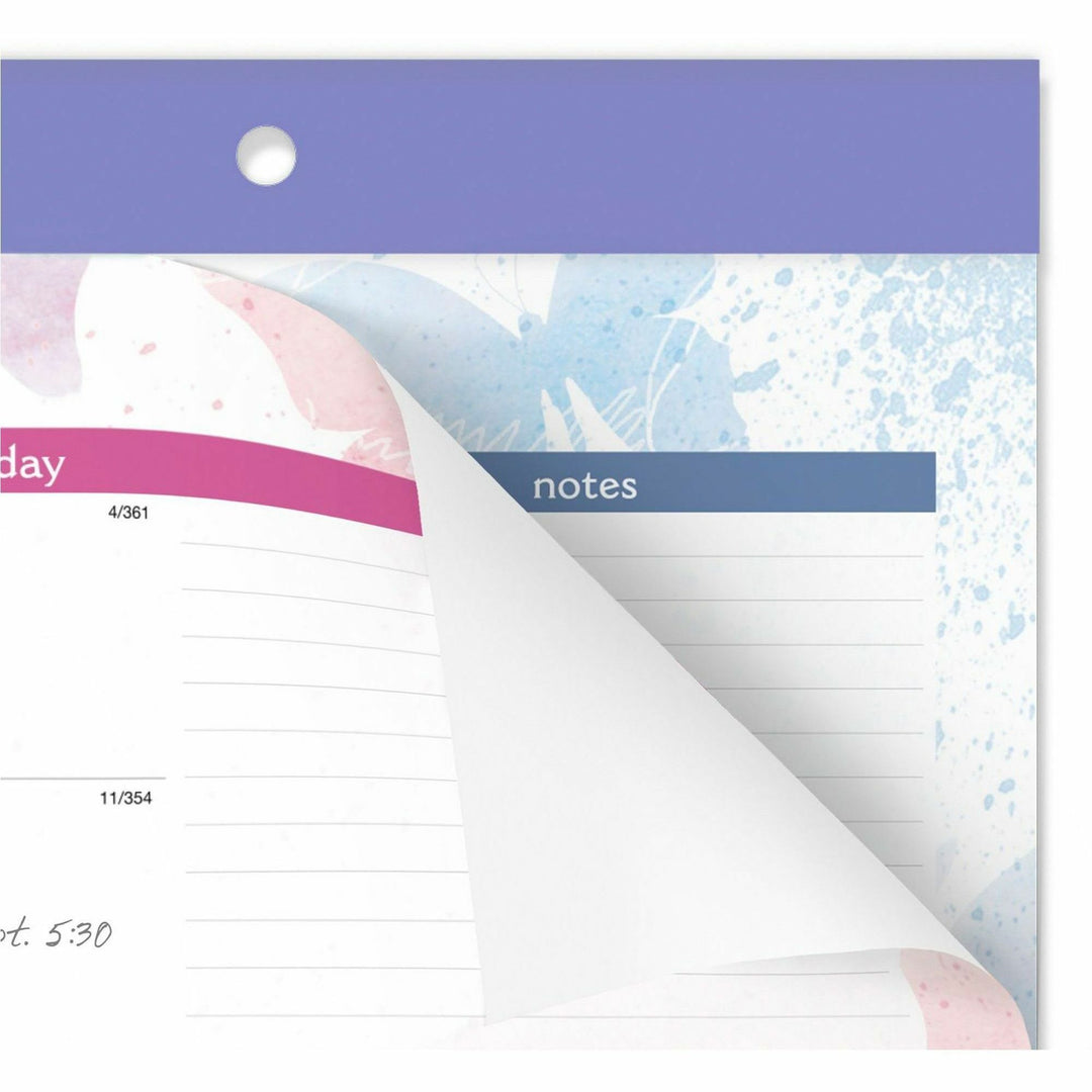 Image of AT-A-GLANCE® Watercolors Monthly Desk Pad Calendar, Butterfly Artwork, 17.75 x 11, White Sheets, Purple Binding, 12-Month (Jan-Dec): 2025