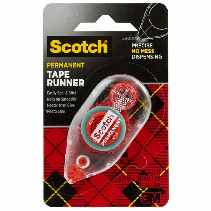 Image of Scotch® Tape Runner, 0.27" x 26 ft, Dries Clear