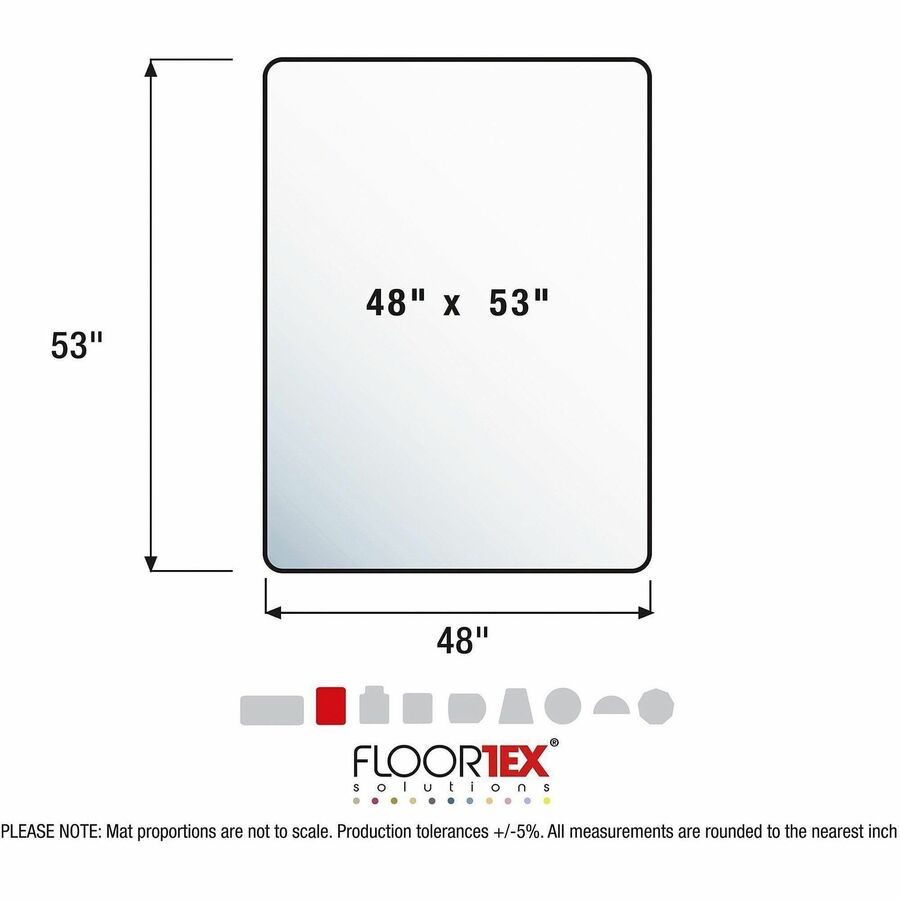 Image of Floortex® Hard Floor Chairmat, Rectangular, 48"x53", Clear