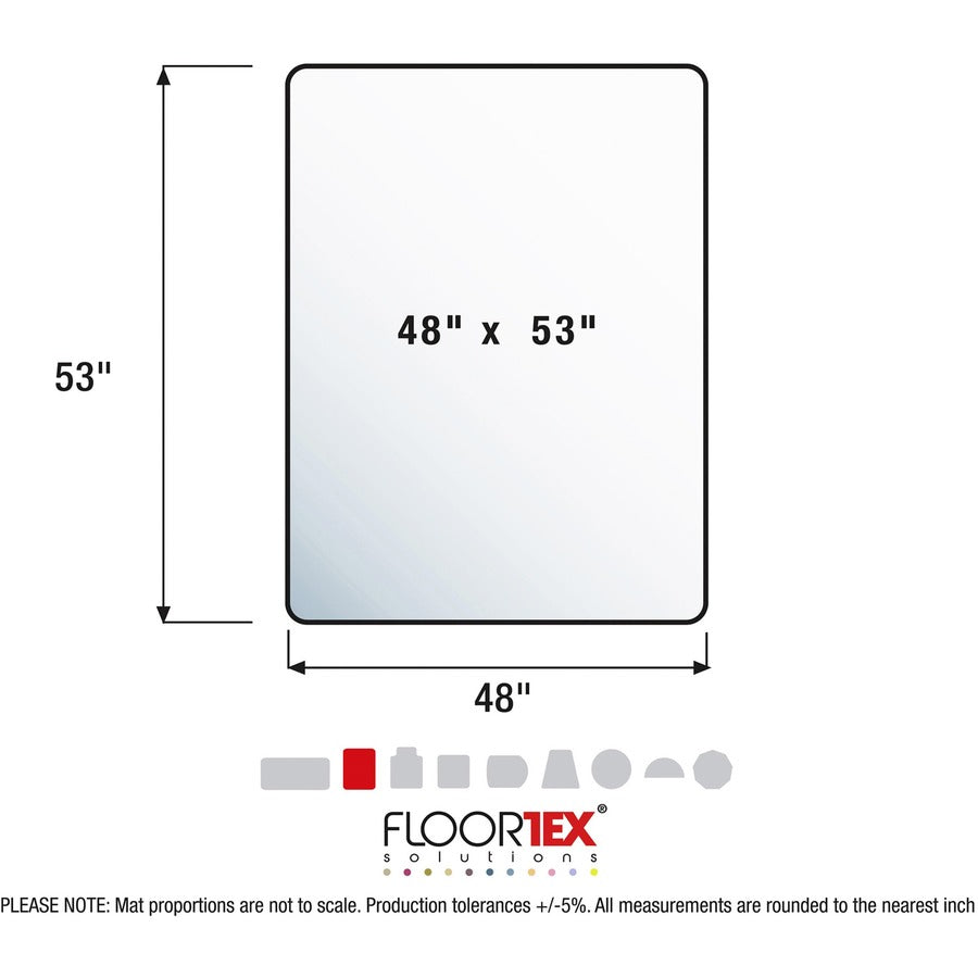 Image of Floortex® Hard Floor Chairmat, Rectangular, 48"x53", Clear